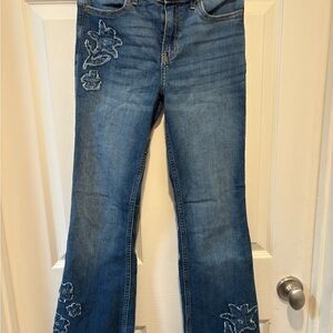 Abercrombie Kids high rise flare 13/14 Floral Embroidered
